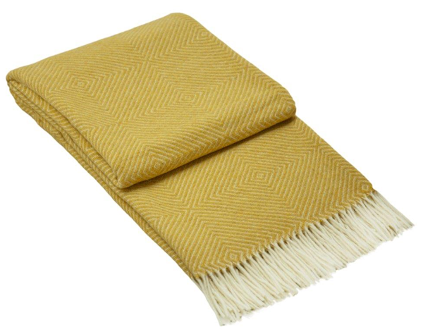 Hampton Throw – Merino Wool Blend – Mustard