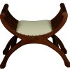 Single Seater Upholstered Stool (Mahogany)