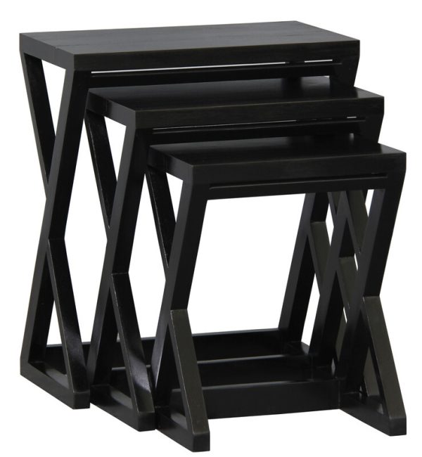 Z Style Nest of Table (Black)