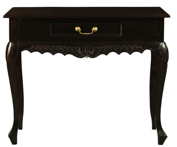 Sierra Carved 1 Drawer Sofa Table (Chocolate)