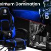 OVERDRIVE Gaming Chair Racing Computer PC Seat Office Reclining Footrest Blue