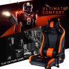 Overdrive Gaming Chair Office Computer Racing PU Leather Executive Black Orange