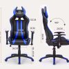 OVERDRIVE Diablo Reclining Gaming Chair Black & Blue Computer Lumbar Office Horns
