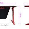 OVERDRIVE Gaming Desk 120cm PC Table Setup Computer Carbon Fiber Style Black Red