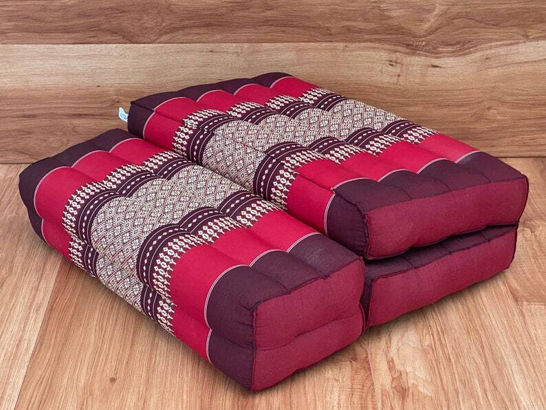 3-Fold Zafu Meditation Cushion Medium Size-RED