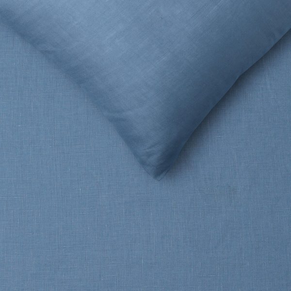 100% Linen Brilliant Blue Sheet Set Super King