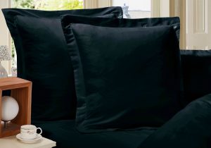 1000TC Premium Ultra Soft European Pillowcases 2-Pack Black