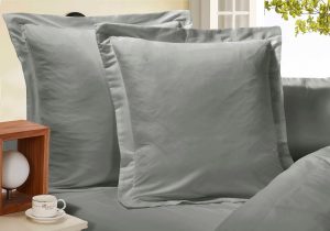 1000TC Premium Ultra Soft European Pillowcases 2-Pack Grey