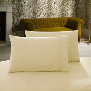 1000TC Premium Ultra Soft King size Pillowcases 2-Pack – Yellow Cream