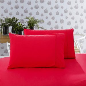 1000TC Premium Ultra Soft Queen size Pillowcases 2-Pack – Red