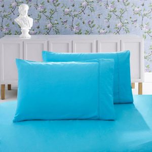 1000TC Premium Ultra Soft Queen size Pillowcases 2-Pack – Light Blue