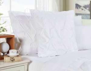Diamond Pintuck Premium Ultra Soft European Pillowcases 2-Pack – White