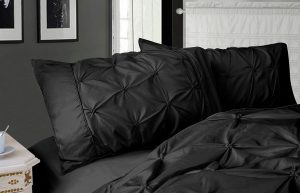 Diamond Pintuck Premium Ultra Soft King size Pillowcases 2-Pack – Black