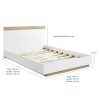 Amelia Industrial Contemporary White Oak Bed Frame Queen Size