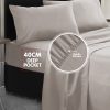 1000 Thread Count Cotton Rich King Bed Sheets 4-Piece Set – Silver