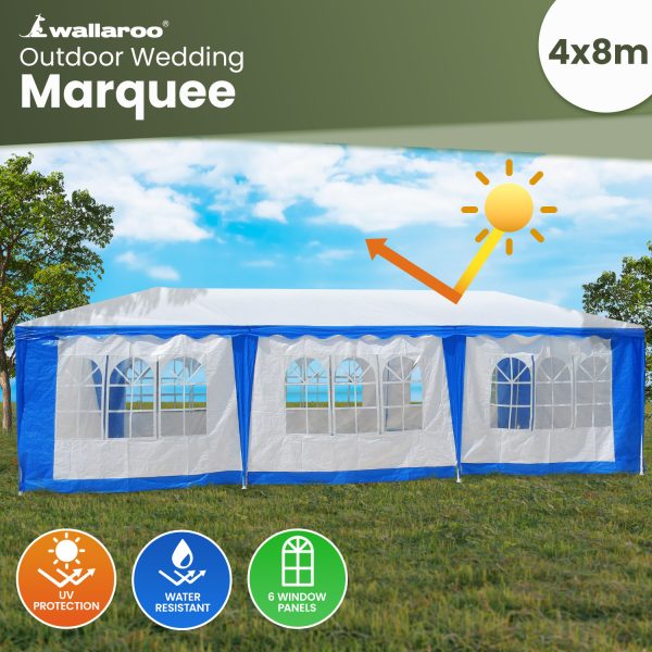 4×8 Outdoor Event Wedding Marquee Tent Blue