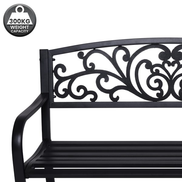 Wallaroo Steel Outdoor Garden Bench – Floral