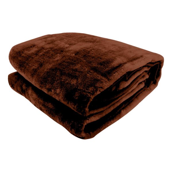Laura Hill 600GSM Large Double-Sided Faux Mink Blanket – Chocolate