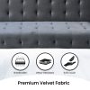 Pinole Ava Tufted Velvet Sofa Bed by Sarantino – Dark Grey