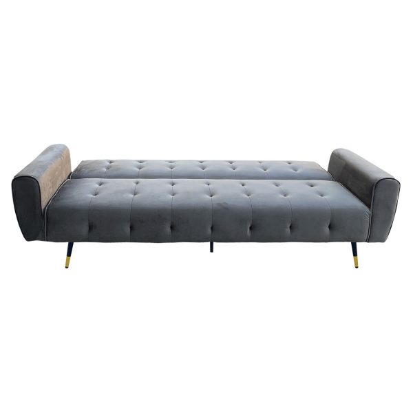 Pinole Ava Tufted Velvet Sofa Bed by Sarantino – Dark Grey