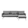 Mia 3-Seater Corner Sofa Bed Chaise and Pillows by Sarantino Dark Grey
