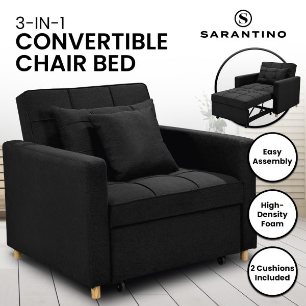 Suri 3-in-1 Convertible Lounge Chair Bed by Sarantino