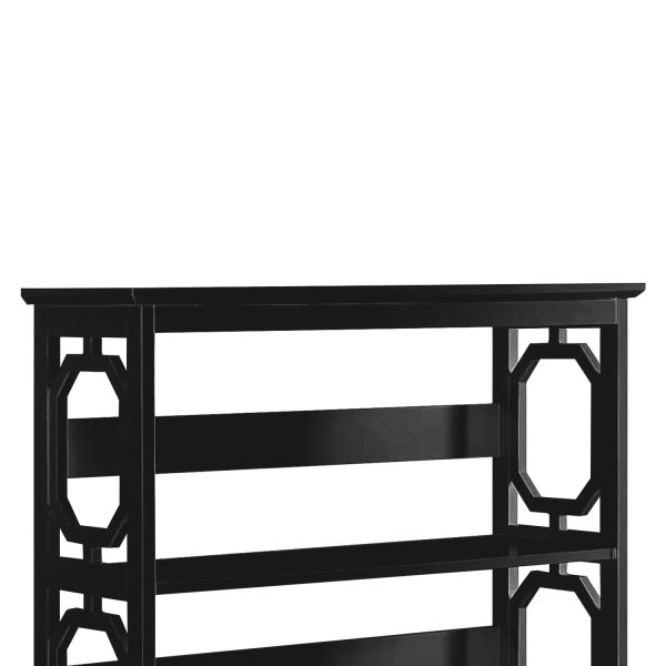 Sarantino Laurel 3-Tier Bookshelf Display Rack- Black