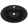 Luxury Basin Overflow Oval Matt Black 58.5×39 cm Ceramic