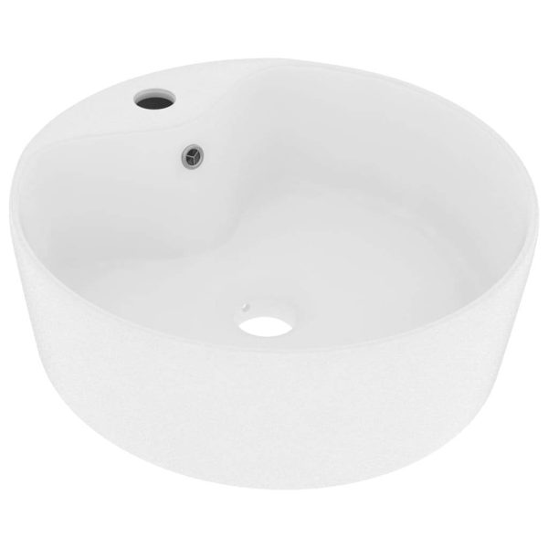 Luxury Wash Basin with Overflow Matt White 36×13 cm Ceramic