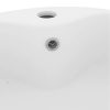 Luxury Wash Basin with Overflow Matt White 36×13 cm Ceramic