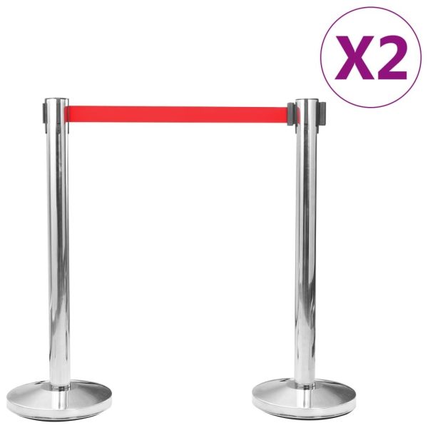 Stanchion with Belt Airport Barrier Stainless Steel