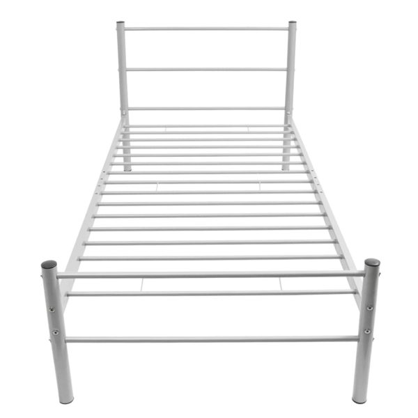 Bed Frame Grey Metal King Single Size