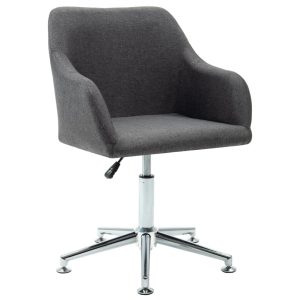 Swivel Office Chair Dark Grey Fabric