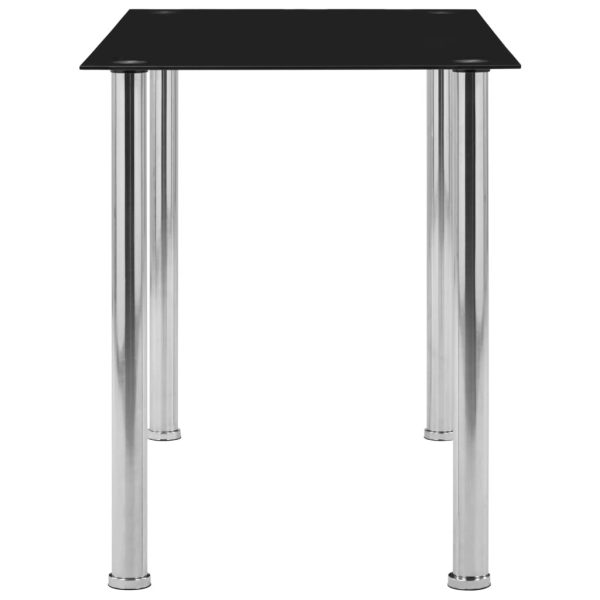 Dining Table Black 120x60x75 cm Tempered Glass
