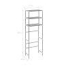 3-Tier Storage Rack over Toilet Silver 53x28x169 cm