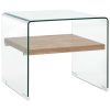 Coffee Table Clear 50x50x45 cm Tempered Glass