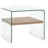 Coffee Table Clear 50x50x45 cm Tempered Glass