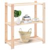 3-Tier Storage Rack 80x38x90 cm Solid Wood Pine 150 kg