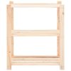 3-Tier Storage Rack 80x38x90 cm Solid Wood Pine 150 kg