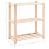 3-Tier Storage Rack 80x38x90 cm Solid Wood Pine 150 kg