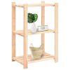 3-Tier Storage Rack 60x38x90 cm Solid Wood Pine 150 kg