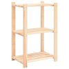 3-Tier Storage Rack 60x38x90 cm Solid Wood Pine 150 kg