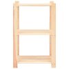 3-Tier Storage Rack 60x38x90 cm Solid Wood Pine 150 kg