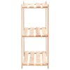 3-Tier Storage Rack 60x38x90 cm Solid Wood Pine 150 kg