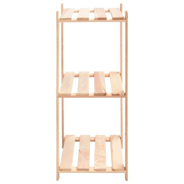 3-Tier Storage Rack 60x38x90 cm Solid Wood Pine 150 kg