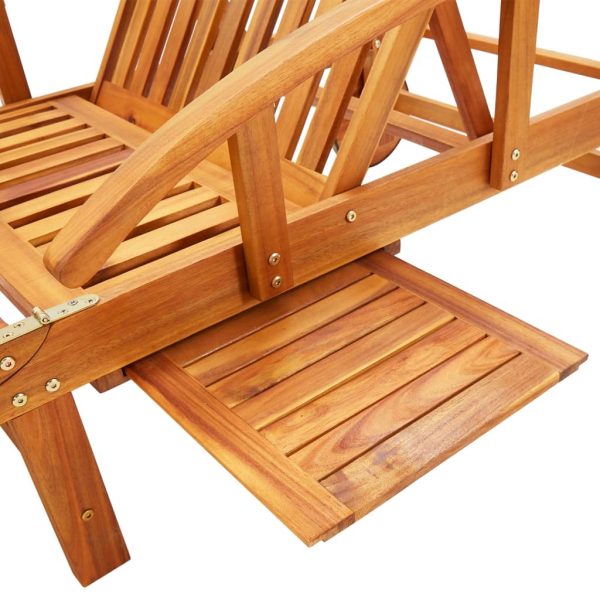 Garden Sun Lounger with Cushion Solid Wood Acacia