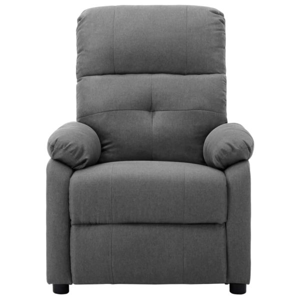 Electric Recliner Chair Light Grey Fabric