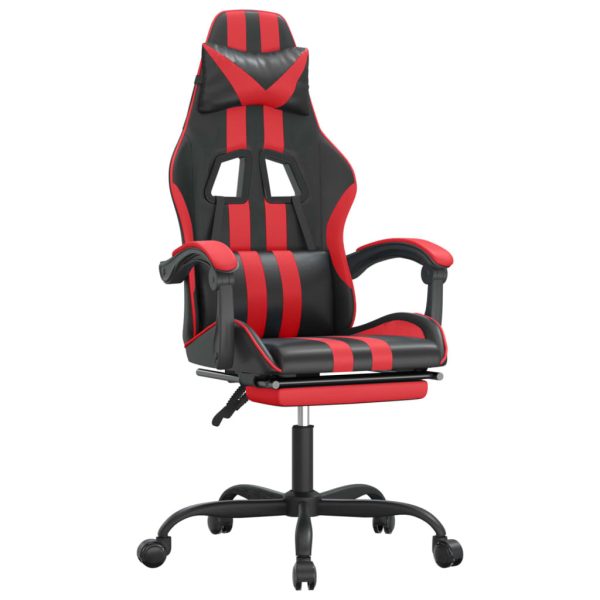 Gaming Chair with Footrest and Faux Leather