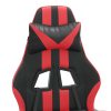 Gaming Chair with Footrest Black and Red Faux Leather