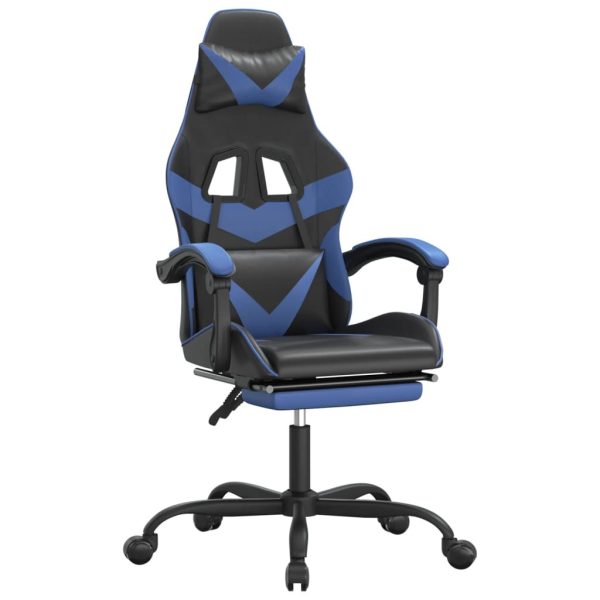 Gaming Chair with Footrest and Faux Leather